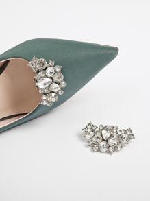 2pcs Rhinestone Decorative Shoe Clips