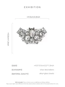 2pcs Rhinestone Decorative Shoe Clips