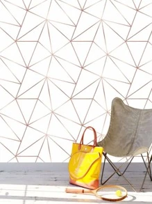 Papel de Parede 3D  Branco Gold 5 METROS x 45CM Adesivo Autocolante - Branco - Visão 3