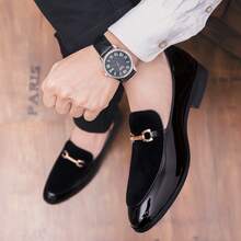 Set Of Feet Penny Loafers Men Business Dress Shoes Fashion Casual Shoes - Black - View 3