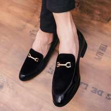 Set Of Feet Penny Loafers Men Business Dress Shoes Fashion Casual Shoes - Black - View 10