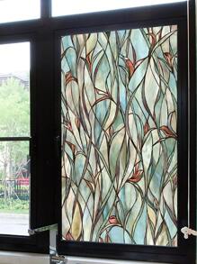 1入組顏色印刷靜電磨砂玻璃膜透明不透明窗戶膜