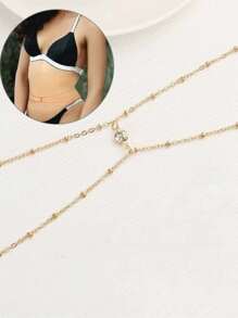 1pc Women's Fashionable Layered Waist Chain, Perfect For Summer Beach Party And Festival Gift