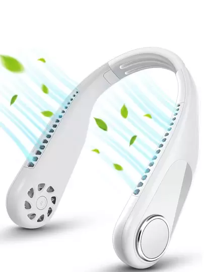 Ventilador de cuello sin aspas, ventilador portátil personal, ventilador recargable de 5200 mAh, funciona con pilas, ventilador USB de refrigeración portátil, hasta 20 horas de tiempo de uso colgando alrededor del ventilador del cuello