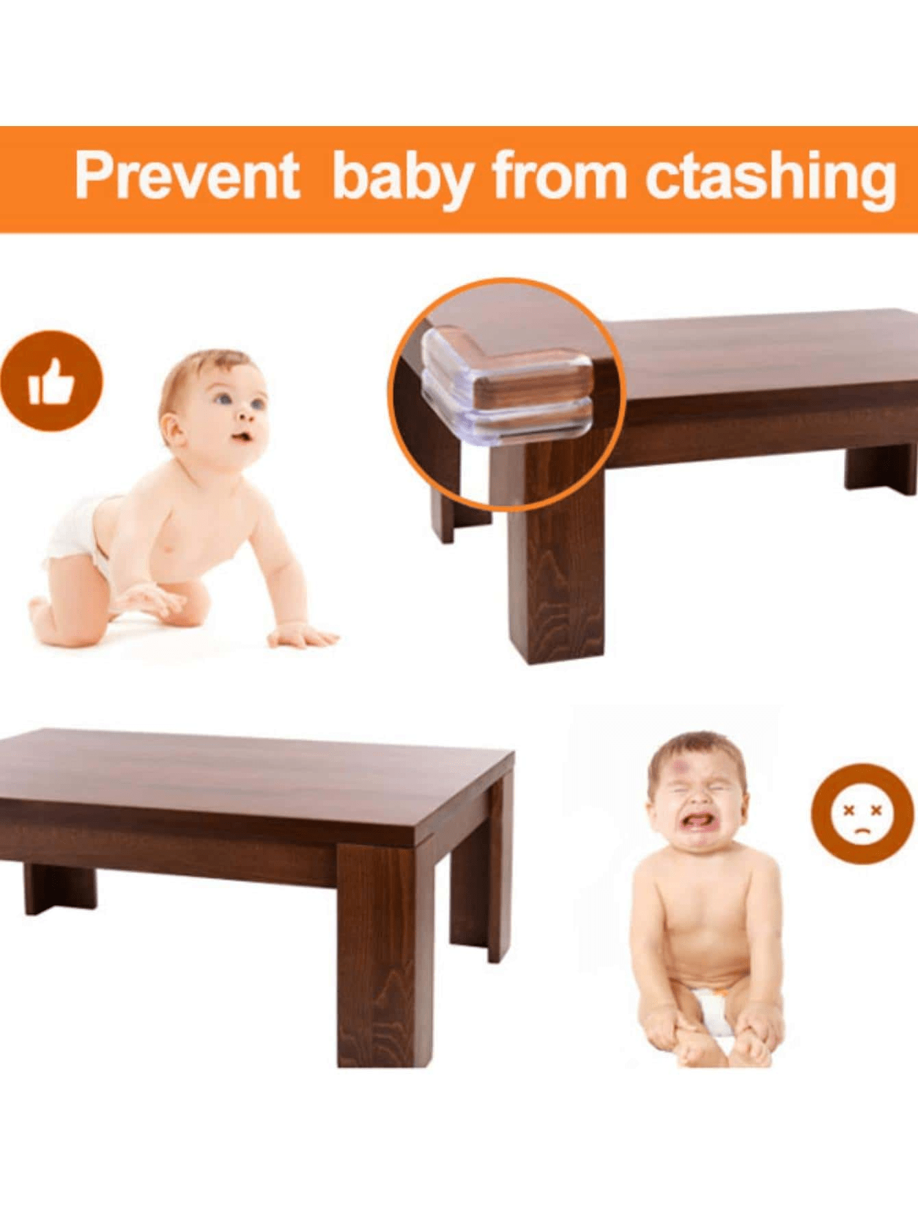 8pcs PVC Adhesive Corner Protectors Clear AntiCrush Corner Protectors