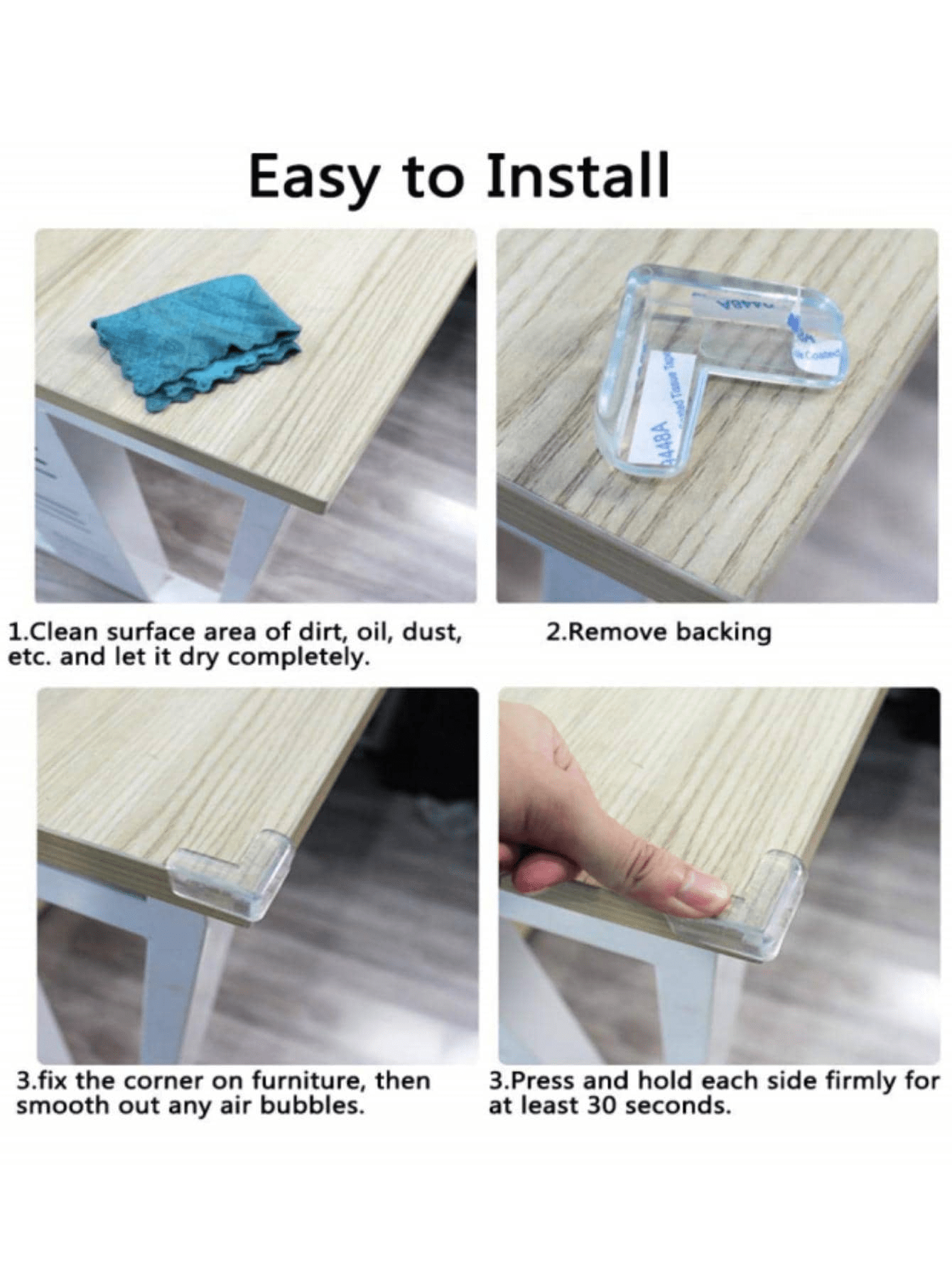 8pcs PVC Adhesive Corner Protectors Clear AntiCrush Corner Protectors