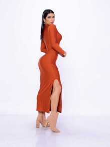 Women Dresses - 亮橙色 - 查看 2