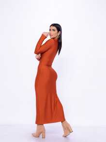 Women Dresses - 亮橙色 - 查看 4