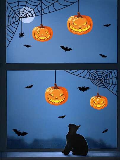 2pezzi/setHalloweenfumettozuccapipistrelloragnatelaatemafestafinestravetroDecorazionicollaelettrostaticoAdesivo - Halloween 2023