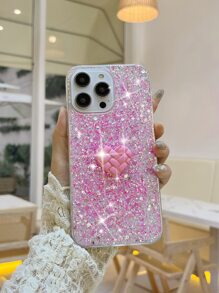 Kim sa & Trang trí trái tim Long lanh Ốp lưng & bao da điện thoại - Hồng - Xem 1