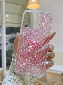 Kim sa & Trang trí trái tim Long lanh Ốp lưng & bao da điện thoại - Hồng - Xem 4