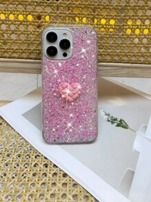 Kim sa & Trang trí trái tim Long lanh Ốp lưng & bao da điện thoại - Hồng - Xem 7