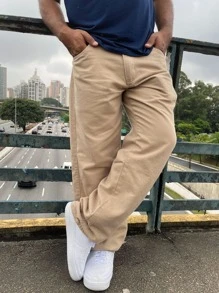 Men Jeans - 米色 - 查看 4