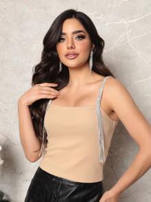 Women Tank Tops & Camis - Beige - View 4