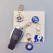 1入組邪惡之眼設計鑰匙圈懸掛裝飾物 - 藍色 - 查看 2