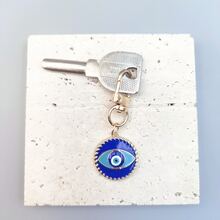 1入組邪惡之眼設計鑰匙圈懸掛裝飾物 - 藍色 - 查看 7