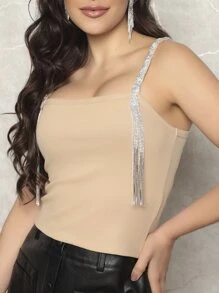 Women Tank Tops & Camis - Beige - View 5