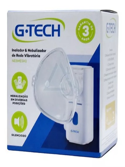 Nebulizador Sem Fio Recarregável Inalador G-tech -Nebmesh2 Branco