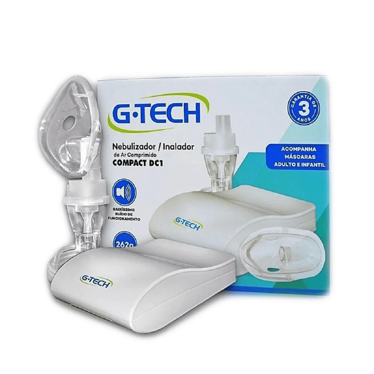 INALADOR E NEBULIZADOR - G TECH - DC1 - Branco - Visão 1