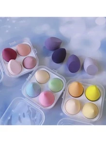 Set De 4 Esponjas De Maquillaje Blender Con Estuche de Plástico - Multicolor - Ver 3