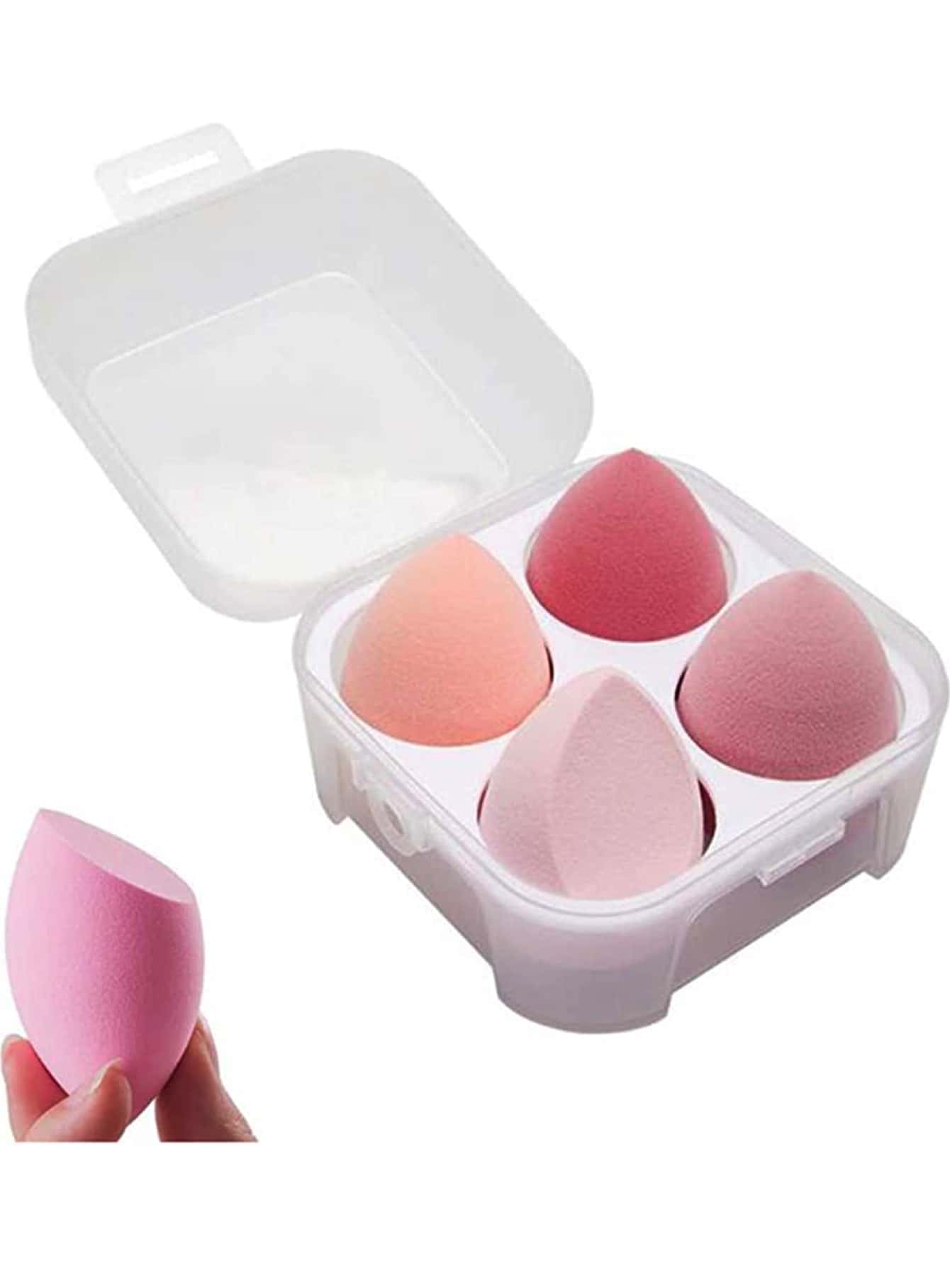 Set De 4 Esponjas De Maquillaje Blender Con Estuche de Plástico - Multicolor - Ver 1