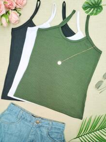 Plus Size Tank Tops & Camis - xanh quân đội - Xem 1