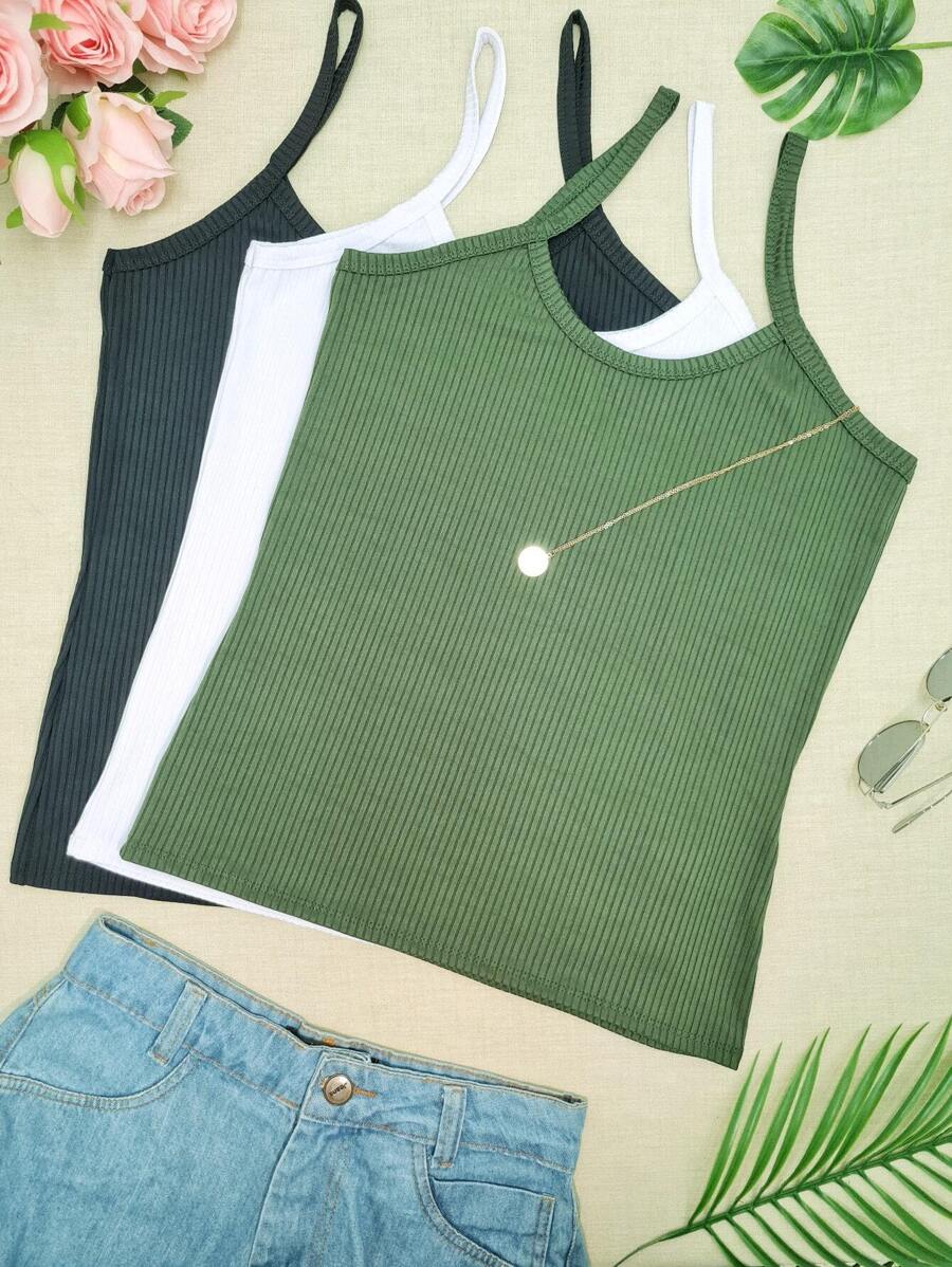 Plus Size Tank Tops & Camis - xanh quân đội - Xem 1