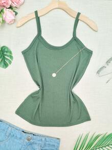 Plus Size Tank Tops & Camis - xanh quân đội - Xem 5