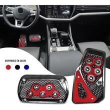 Cubre Pedal Para Auto Automático Combinado Cromo Hule - Rojo - Ver 5