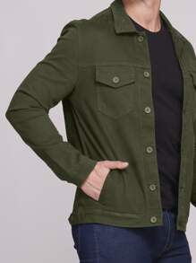 Men Jackets & Coats - 軍綠色 - 查看 3