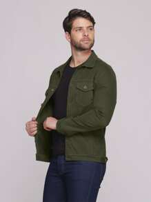 Men Jackets & Coats - 軍綠色 - 查看 4