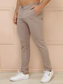 Men Jeans - 摩卡棕 - 查看 1