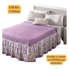 Colcha Ligera Doble Vista con Olan Premium - Lila Púrpura - Ver 4