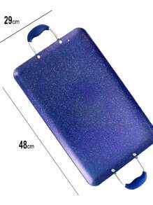 Sartén Comal Largo Cerámica Antiadherente y Mármol Cooks Máster 48 x 29 Cm - Azul Marino - Ver 2