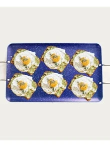 Sartén Comal Largo Cerámica Antiadherente y Mármol Cooks Máster 48 x 29 Cm - Azul Marino - Ver 1