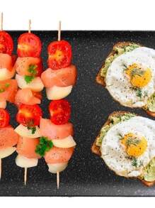 Sartén Comal Largo Cerámica Antiadherente y Mármol Cooks Máster 48 x 29 Cm - Azul Marino - Ver 11