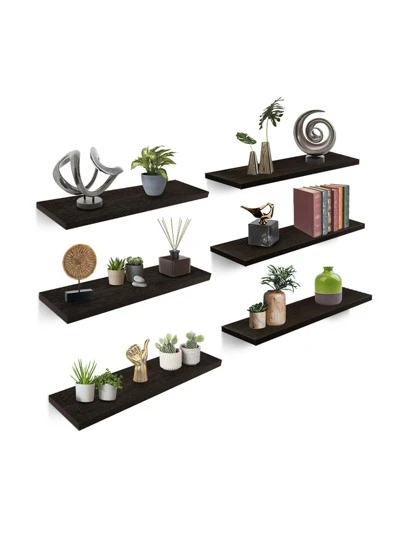 Redlemon Repisas Flotantes de Madera 6 Piezas de 50x15 cm