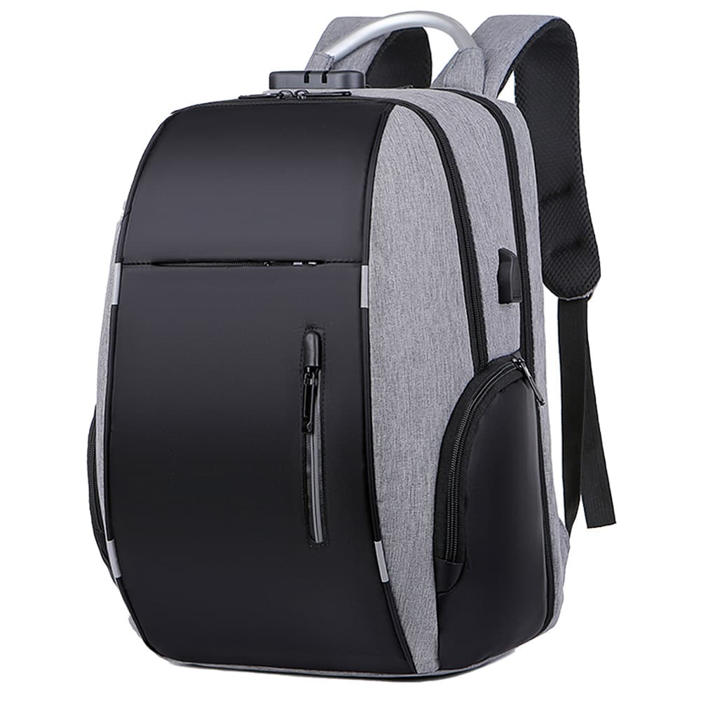 Shendy Vendy Large Capacity Anti-Theft Backpack With USB Charger - Grey - View 1