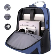 Shendy Vendy Large Capacity Anti-Theft Backpack With USB Charger - Blue - View 6