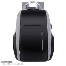 Shendy Vendy Large Capacity Anti-Theft Backpack With USB Charger - Grey - View 5