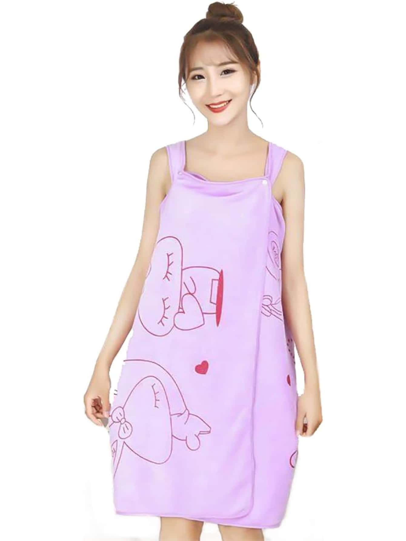 Towel Bathrobe Dryer One Sizehome Bathroom Decor Summer - Purple - View 1