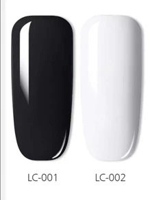 Gel Semipermanente Duo Blanco Y Negro Miss Cherry. 10ml C/u 2pz - Blanco y Negro - Ver 3