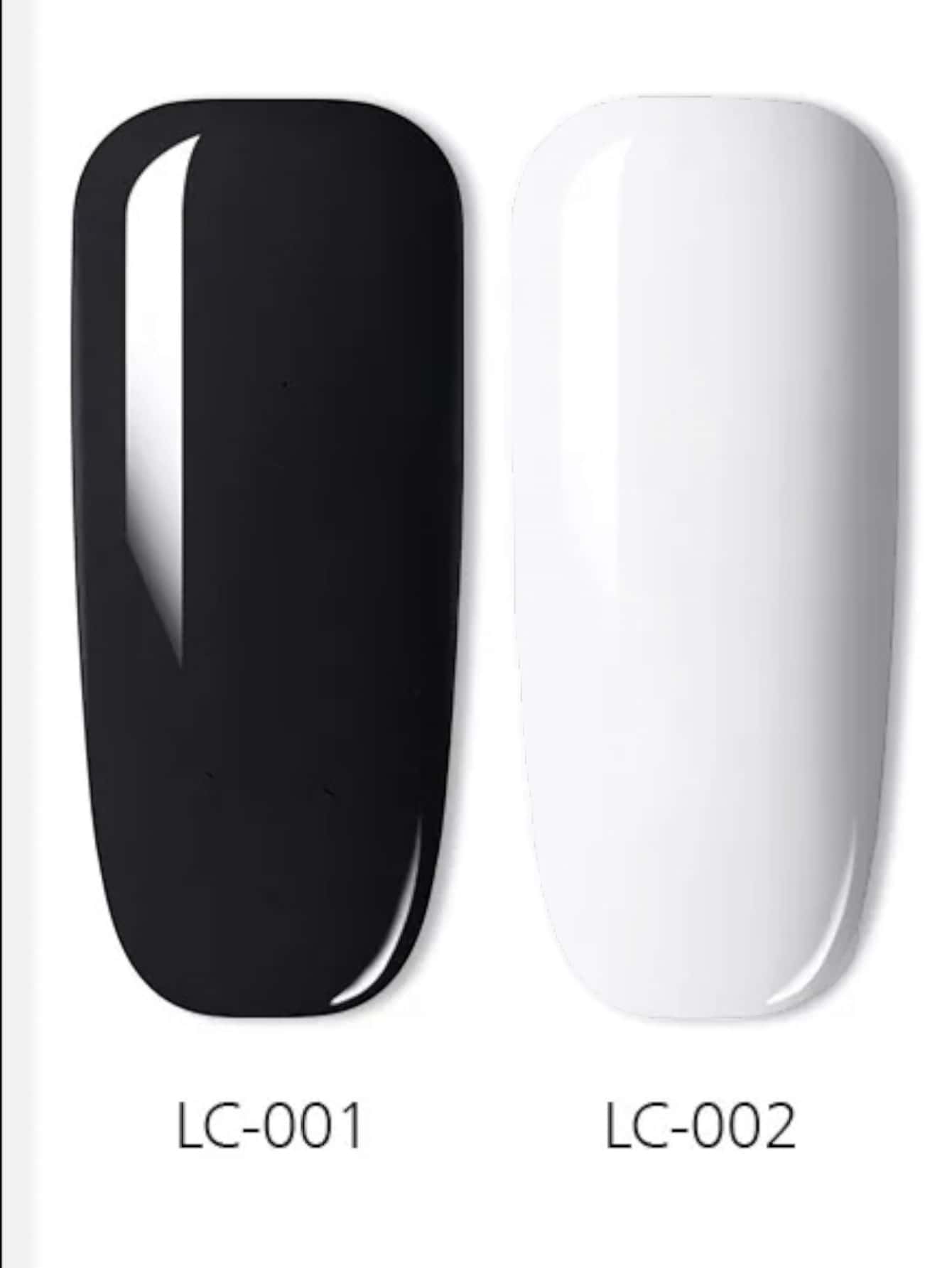 Miss Cherry Black And White Duo Semi-Permanent Gel. 10ml Each 2pcs - 黑與白 - 查看 3