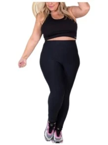 Plus Size Sports Leggings & Pants - màu đen - Xem 2
