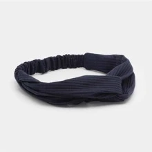 8pcs/Set Headbands For Women Twist Knotted Boho Stretchy Hair Bands For Girls Criss Cross Turban Plain Headwrap Yoga Workout Vintage Hair Accessories, Solid Color - Multicolor - View 5