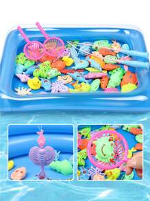 40入組/套隨機兒童釣魚玩具，包括釣魚竿、泳池套裝，可用於家庭、派對、男孩互動遊戲廣場 - 彩色 - 查看 2