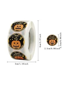 Creative Quả bí ngô Tiếng Anh Cuộn Halloween Hình dán Diy tại nhà Kẹo Qủa tặng Phong bì Quả bí ngô Nhãn dán 1 cái - trắng - Xem 8