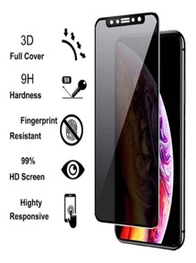 Película de Privacidade de vidro Temperado 3D para  APPLE 11 XR I14 14PRO 14PROMAX anti-queda  Preta - Preto - Visão 2