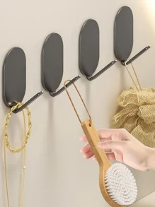 1入組浴室小鉤V形衣服鉤廚房浴室門儲物鉤 - 黑色 - 查看 3