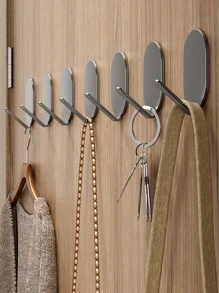 1入組浴室小鉤V形衣服鉤廚房浴室門儲物鉤 - 黑色 - 查看 2